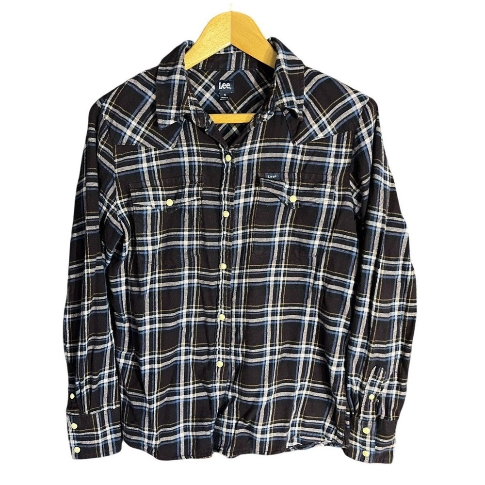 Lee Men's Plaid Long Sleeve Button Up Shirt Size Small‎ Cotton Western Style